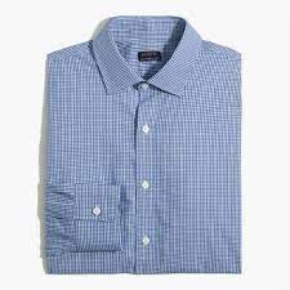 J.Crew - Flex Wrinkle Free Dress Shirt - blue check - Size S